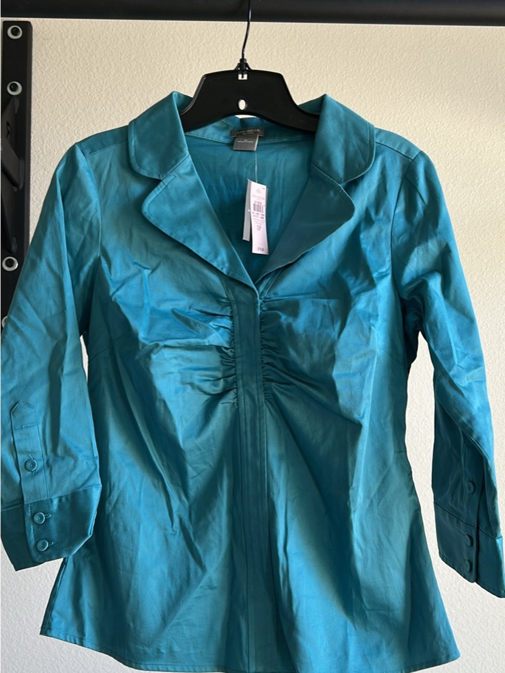 Ann Taylor Teal Button-Down Collared Women's Shirt